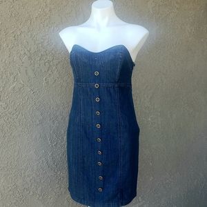 Sutter Larkin Denim One of a Kind Strapless Dress